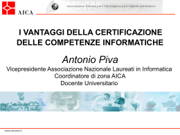 Antonio Piva Vicepresidente Associazione Laureati in Informatica e