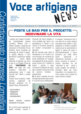 Voce Artigiana News n. 11 – Settembre 2015
