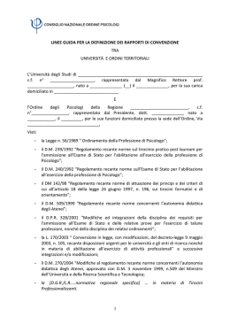 Linee guida tirocini - Consiglio Nazionale Ordine Psicologi