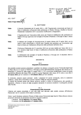 Decreto n. Univarsita` degli St` - Università degli Studi di Milano