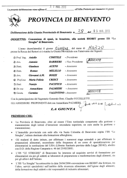 La presente deliberazione viene affissa il all`Albo Pretorio per