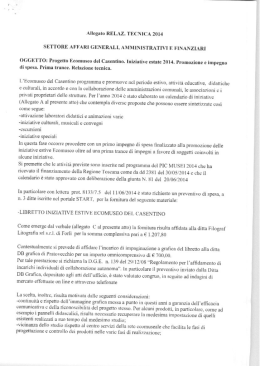 Allegato RELaZ. reca rea zet4 SETTÙRE annua GENERALI, anrrv