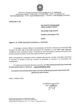 Circolare n. 245 - L.R.398. Domanda di contributo 2013