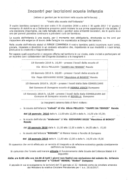 Open day Scuola dell`infanzia - Istituto Comprensivo Rende