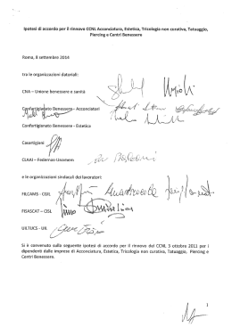 Ipotesi di accordo per ii rinnovo CCN&Igrave;. Acconciatura, Estetica