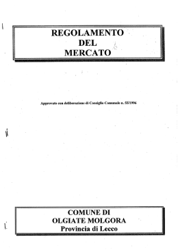 regolamento" = del - Comune di Olgiate Molgora