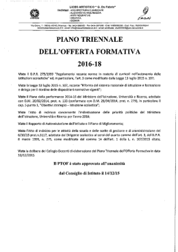 P.O.F. Triennale - Liceo De Fabris