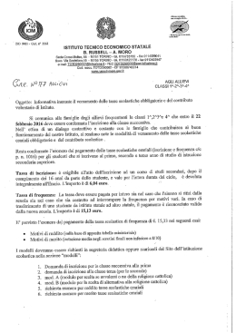Informativa inerente il versamento delle tasse scolastiche