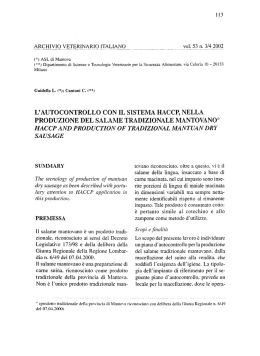 l`autocontrollo con il sistema haccp, nella produzione del