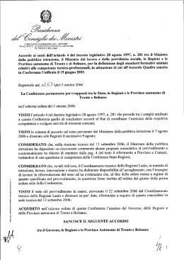 Accordo Stato - Regioni 5.10.06