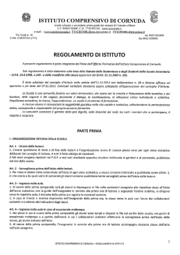 Regolamento di Istituto - Istituto Comprensivo di Cornuda
