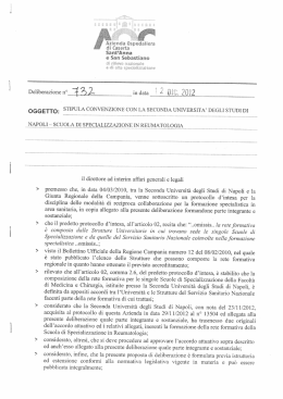 NAPOLI « SCUOLA DI SPECIALIZZAZIONE мN REUMAМ`OLOGIA