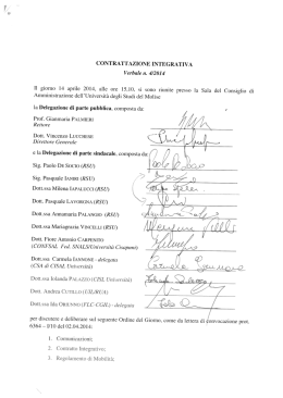 Verbale - Universit&agrave; degli Studi del Molise