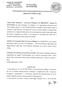Tirocinio curriculare_Convenzione quadro Alma Mater Stud Ordine
