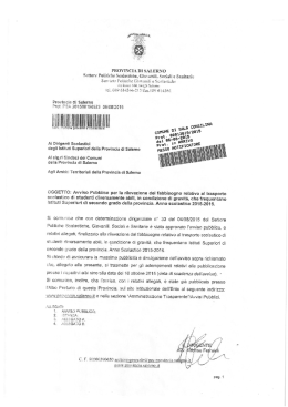 PROVIS`C 1A DI SALERNO Settore Politiche Scolastiche, Gio\ aniti