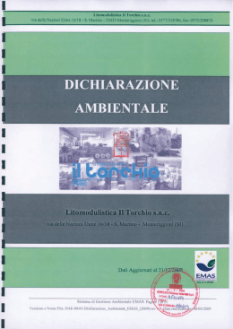 Dichiarazione Ambientale 2009.indd