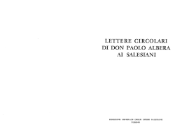 LETTERE CIRCOLARI DI DON PAOLO ALBERA AI SALESIANI