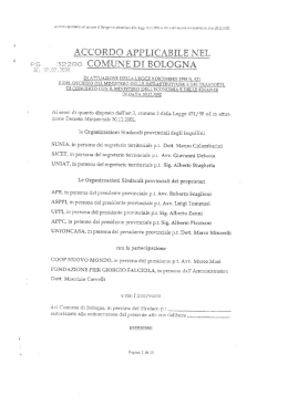 ACCORDO COMUNE DI BOLOGNA