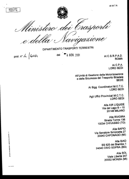DIPARTIMENTO TRASPORTI TERRESTRI prot n° A {(13014 del