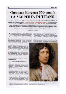 Christiaan Huygens: 350 anni fa LA SCOPERTA DI