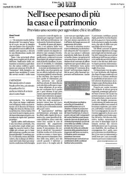 Nell`Isee pesano di più la casa e il patrimonio
