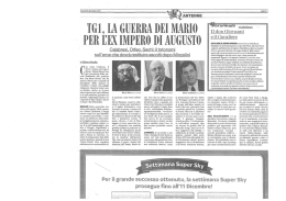 Tg1, la guerra dei Mario per l`ex impero di Augusto