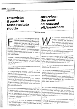 Intervista su fossa e testata ridotte