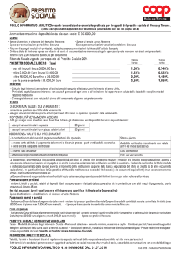 Foglio Informativo analitico