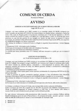 Assegno ai nuclei familiari con almento tre figli minori