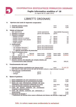 Foglio informativo analitico