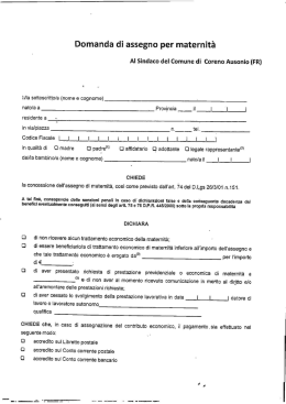 Domanda di assegno per maternità