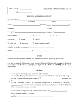 Modulo per assegno di maternitÃ - formato PDF