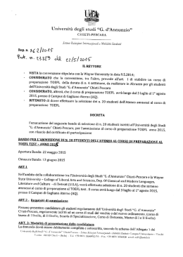 Bando - Università degli Studi "G. d`Annunzio"