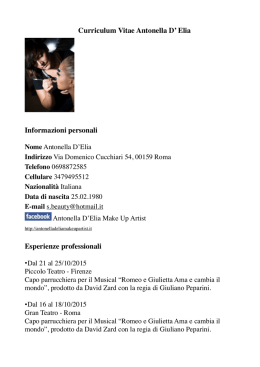 curriculum aggiornato ad - antonella d`elia make up artist