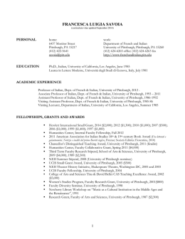curriculum vitae - French & Italian Languages and Literatures