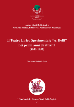 I Quaderni del Centro Studi Belli-Argiris vol. 3