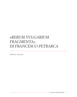 "Rerum vulgarium fragmenta" di Francesco Petrarca