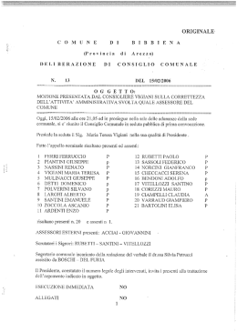 mozione presentata da consigliere vigiani sulla correttezza dell