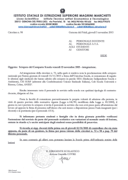 Sciopero del Comparto Scuola venerd&igrave; 13 novembre 2015