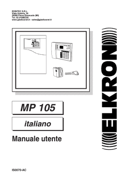 Manuale utente centrale MP105