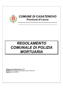 regolamento comunale di polizia mortuaria