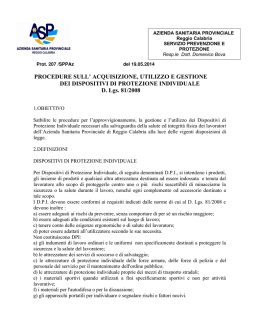 procedura Dispositivi Protezione Individuale