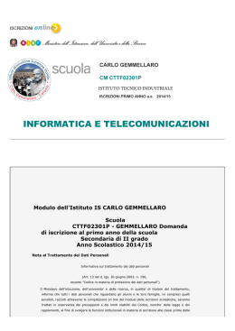 iscrizione primo anno informatica