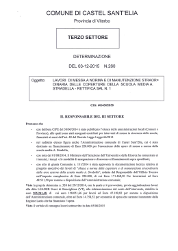 determina n. 260 - Comune di Castel Sant`Elia