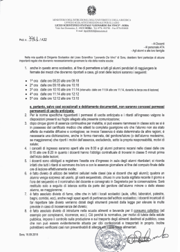 COMUNICAZIONI DI SERVIZIO A.S. 2015