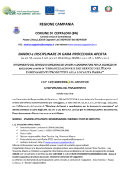 REGIONE CAMPANIA BANDO e DISCIPLINARE DI GARA