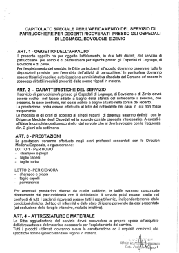 parrucchiere per degenti ricoverati presso gli ospedali di legnago