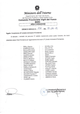 Ministero de[[` I ntemo - area formazione vigilfuoco bari