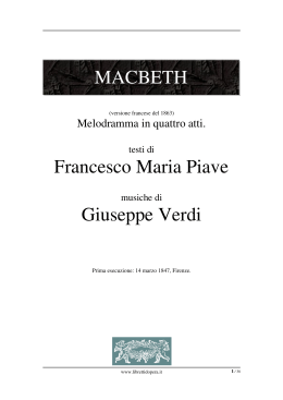 Macbeth - Libretti d`opera italiani