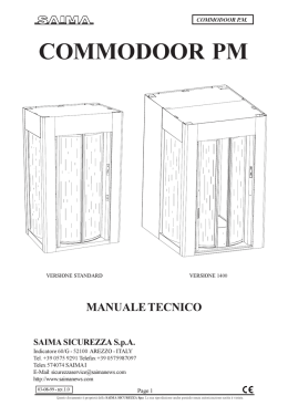Шлюзовые кабины: Manuale Technico Commodoor PM - ARMO-RED